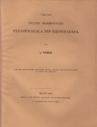 Über den zweiten, grammatischen, Pârasîprakâça des Krishnadasa